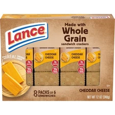 Sandwich Crackers, Whole Grain Cheddar Cheese, 8 Ct
