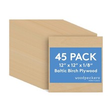 3 mm Baltic Birch Plywood 1/8 x 12 x 12 Inch, Box of 45 B/BB Grade Craft...
