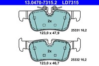 Bremsbelagsatz Scheibenbremse ATE Ceramic 13.0470-7315.2 FüR BMW Mini X1 F48 F45