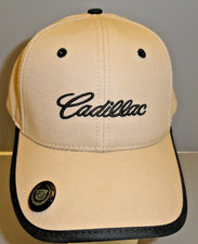 Cadillac Baseball Cap Tan adjustable strap back and Cadillac logo pin on bill