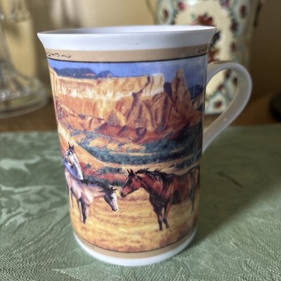 Danbury Mint Wild Spirits Fine Porcelain Mugs   A Time To Be Free  