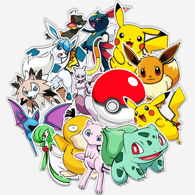 50x POKEMON Sticker Anime Aufkleber Cartoon Manga Japan XL Stickers Pikachu Kult