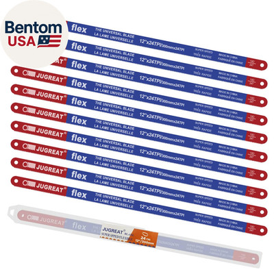 Hacksaw Replacement Blades (10 Pack) High Speed 24 TPI - 12'' Length Hack Saw Bla