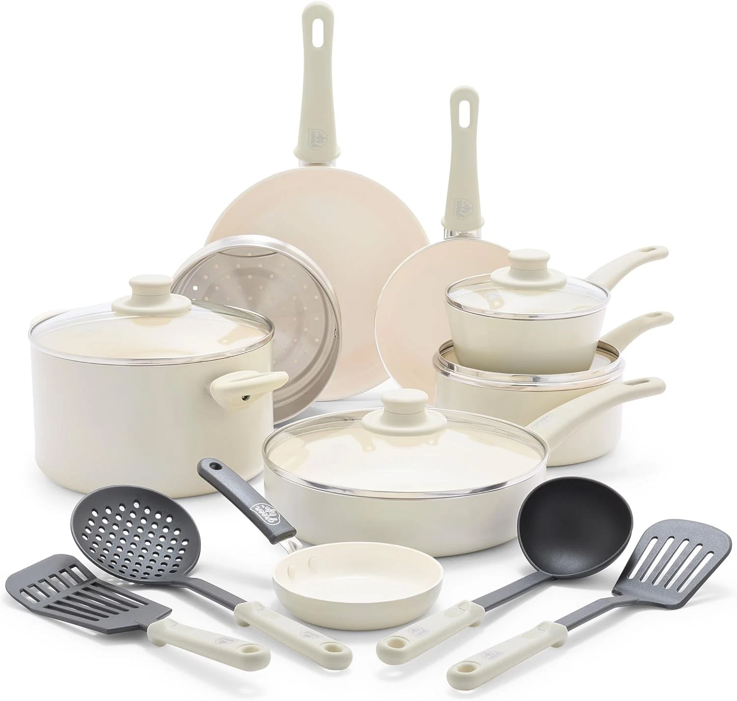 GreenLife Soft Grip 16 Piece Cookware Set PFAS Free Ceramic