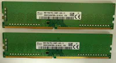Lot of 2 SK hynix 8 GB PC RAM (16 GB Total)1Rx8 DDR4 PC4-2400T