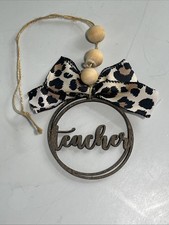 Teacher Cheetah Car Charm Car Ornament Car Accessories School Gift Wood Hanging Teacher Cheetah Car Charm Car Ornament Car Accessories School Gift Wood Hanging
