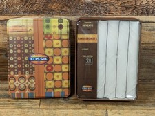 Fossil 6 Count Handkerchiefs New 100 Cotton