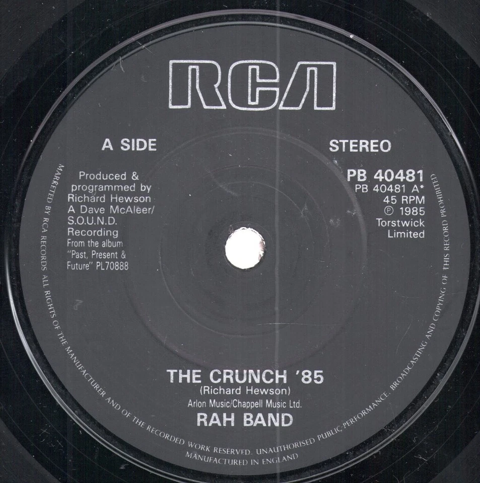 Rah Band Crunch 85 7" vinyl UK Rca 1985 pic sleeve PB40481 - Image 3 of 3