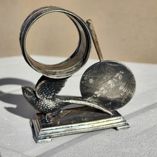Victorian Derby Silver Plate 346 Napkin Holder Bird Figural Beak Broken