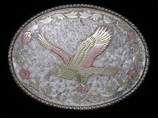 TA05159 NOS VINTAGE 1980s AMERICAN BALD EAGLE WESTERN COWBOY BELT BUCKLE