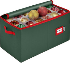 Christmas Ornament Storage Container with Dividers - Box Stores up To