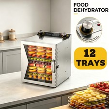 12 Tray Electric Food Dehydrator Fruit Meat Beef Dryer Veg Preserver Machine UK