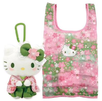 SANRIO Plush Eco Bag, Matcha Kimono, Hello Kitty, Sanrio Kitty