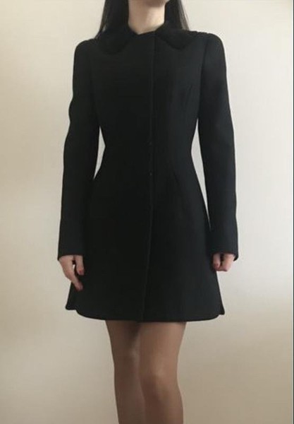 Women Alexander McQueen Coat Black Wool 32