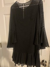 Size 6 Vince Camuto black fluttersleeve beautiful dress with lining