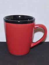 Red Black Coffee Mug 4.5" Heavy Ceramic Great Quality RFSJ Inc. 