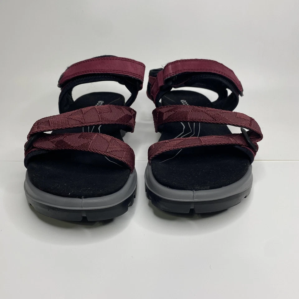 Ecco Yucatan Sandals Womens Size 41 EU Burgundy Black Receptor Hiking Outdoor - Image 2 of 4
