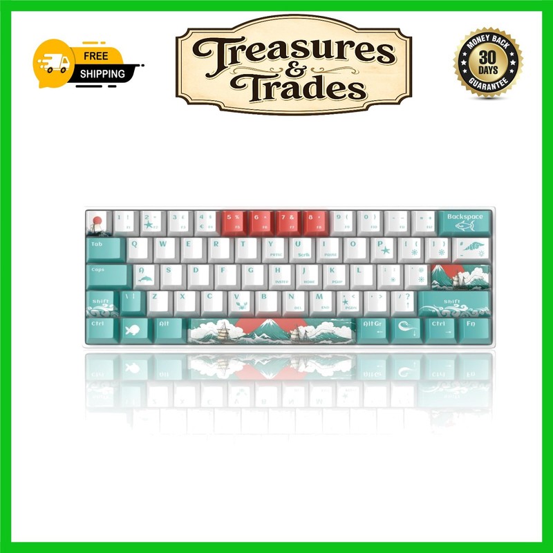 Gaming Mechanical Keyboard UK Layout Hot-Swappable RGB Wired 61-Key Compact