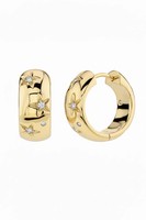 Latelita Brooklyn Stern Creolen Ohrringe Gold Weiß CZ