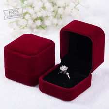 2 Pack Velvet Ring Boxes, Earring Pendant Jewelry Case, Ring Earrings Gift Boxes