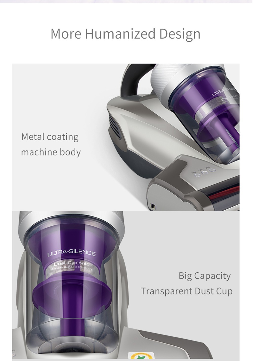 Jimmy JV35 Mattress Vacuum Cleaner 480W Bed Mite Vacuum Cleaner With UV-C+60°C