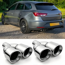 2.5" Auspuffblende Endrohr Edelstahl Doppel für Seat Leon 5F ST 4x4 Cupra 300