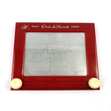 Vintage 90's #505 Ohio Art Etch A Sketch Magic Screen Toy Red Frame Works Well