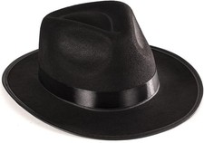 Funny Party Hats Black Gangster Hat - Fedora - Costume -...