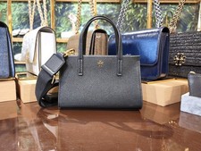 Latest Tory Burch Blake Black Pebbled Leather Mini Tote Crossbody Bag 176875