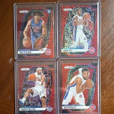 Panini Prizm Detroit Pistons Card Lot-Klintman Ivey Wallace Beasley- Red Speckle