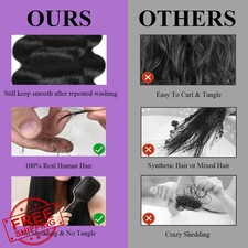 UDesire 16" Brazilian Body Wave Bundles with Lace Frontal 1B Natural Black