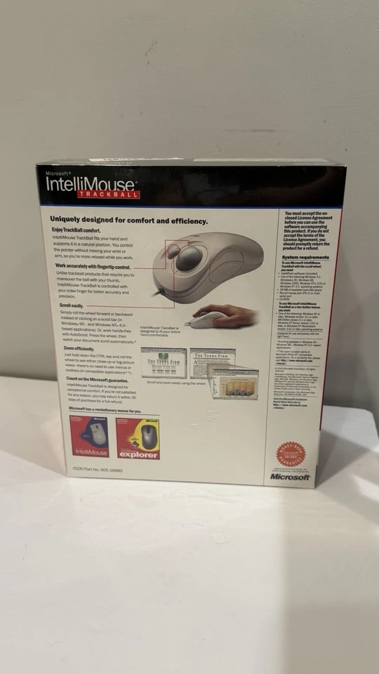 New Rare Microsoft IntelliMouse Trackball Mouse Win 98 NT 4.0 2000 Professional - Image 4 of 4