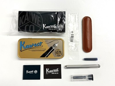 Kaweco Füllhalter LILIPUT Fountain Pen Stainless Steel F, Feder in B, Lederhülle