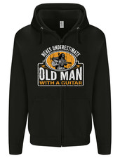 Guitar Never Underestimate an Old Man Mens Zip Up Hoodie