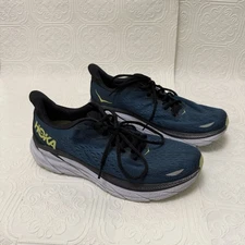 Hoka Shoes Men Size 10D Dark Teal Blue Clifton 8 Sneaker Training Running Gym