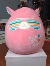 Pavlo Squishmallow 12" Valentines Llama Plush Sunglasses 2023 Pink Toy