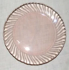 Pink Depression Glass Arcoroc France 7.75 inch Swirl Salad Plate