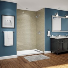 Sandstone Subway Acrylic Shower Walls 60" x 36" x 96'