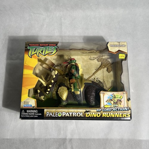 2003 Ninja Turtles TMNT Paleo Patrol Dino Runners Triceratops 2006 RARE SEALED - Picture 14 of 14