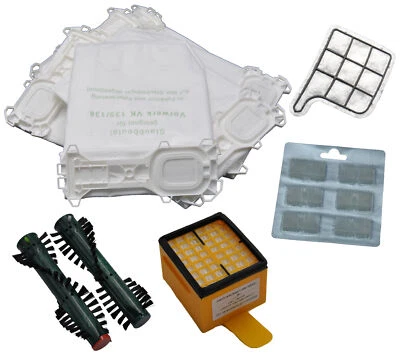 FSPRODUKTE 6 Vliesbeutel 2 Filter 6 Duft Bürsten EB 360 geeignet Vorwerk Kobold 135 136