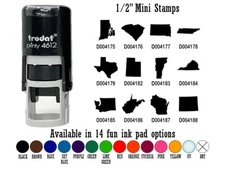State Silhouettes R-W 1/2" Self-Inking Rubber Stamp Ink Stamper