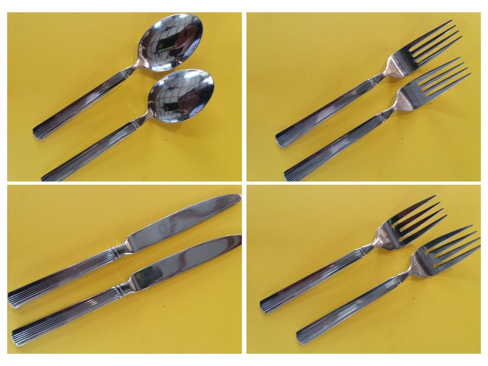 MacKenzie Pfaltzgraff Stainless BUY SETS of 2 Dinner forks, knives, Salad forks