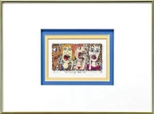 James Rizzi  JELLY BEAN 1989 Hand Signed 3-D Serigraph Framed Pop Art