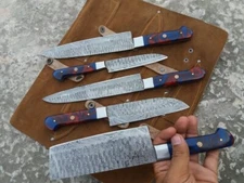 Damacus steel 5 Pcs Chef knives set Kitchen knife set