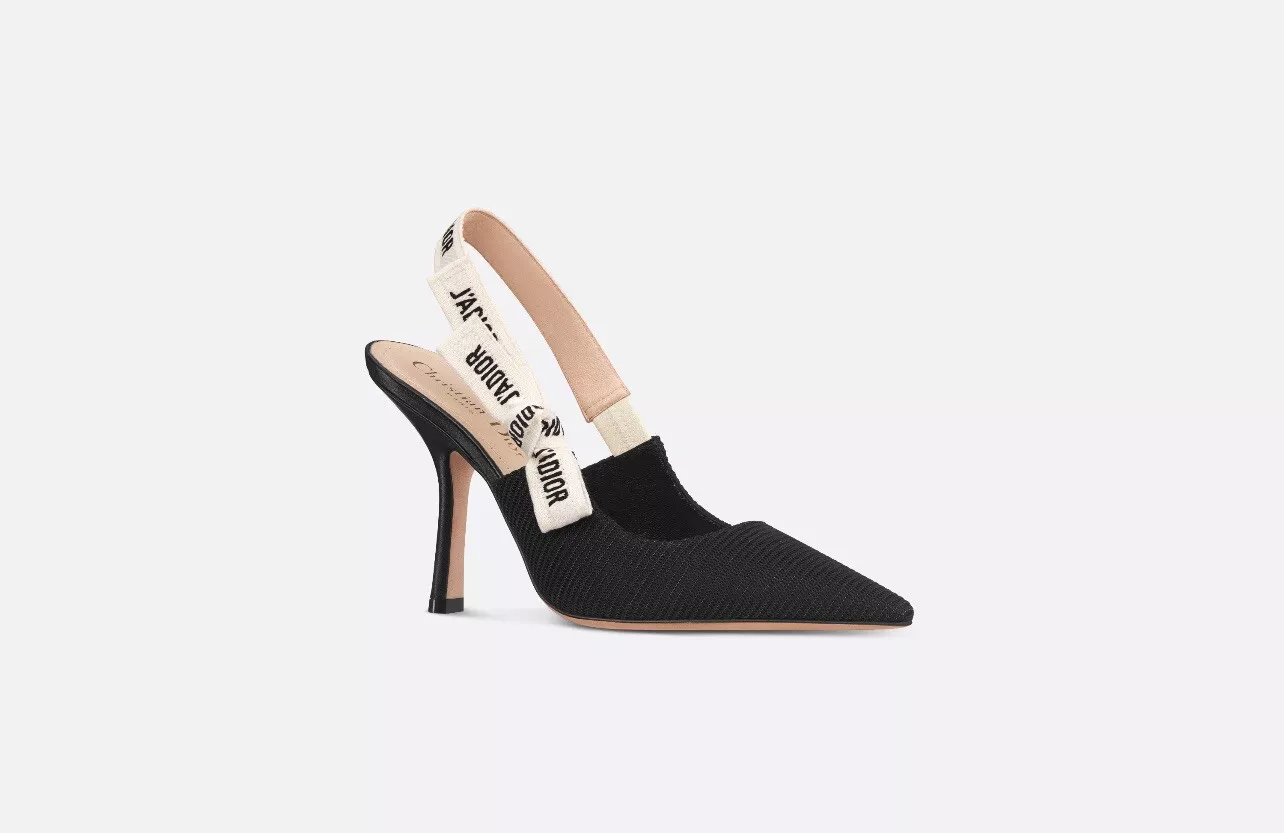 Authentique escarpin Christian Dior J'Adior noir tissu technique taille 39