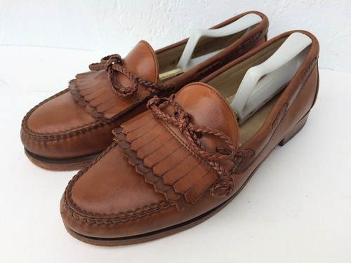 Allen Edmonds Woodstock Men’s Sz US 10 D Brown Leather Tassel Kiltie Loafers USA - Picture 3 of 11