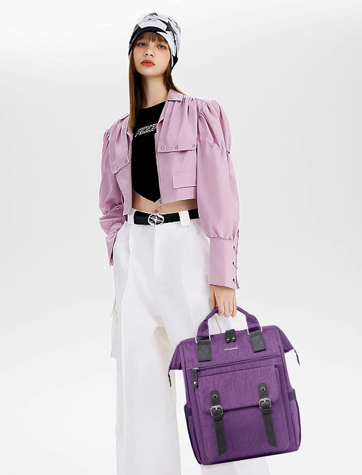 Mochila para computadora portátil de 15,6 pulgadas para mujer maestra enfermera trabajo bolsa de viaje cartera computadora Foto 2 de 4