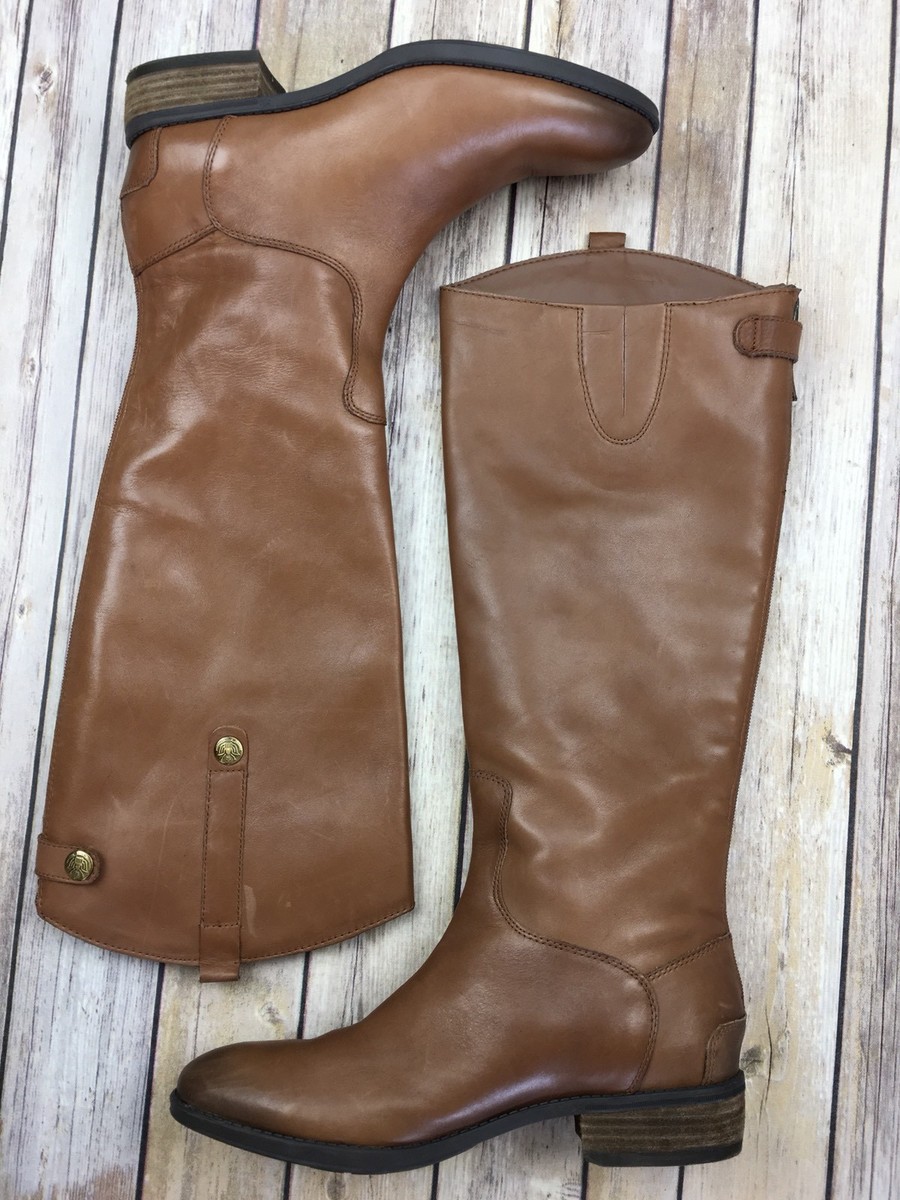Sam Edelman Penny Riding Boots Tall Leather Whiskey Brown - Main Image