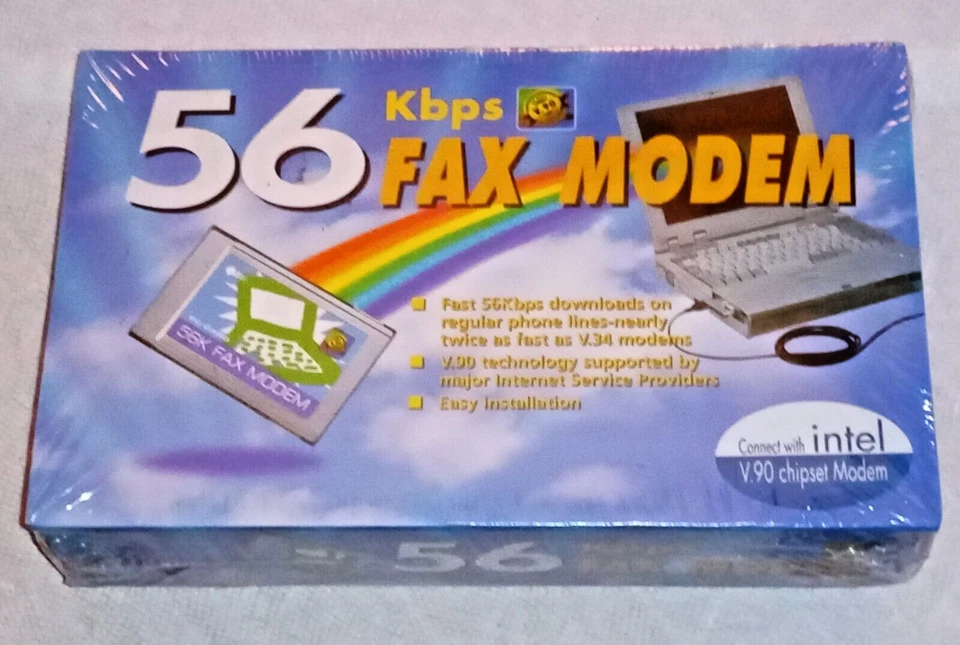 56 Kbps FAX MODEM PC Card V.90 Intel Chipset 1261022-011 Unopened NOS Vintage - Image 3 of 4
