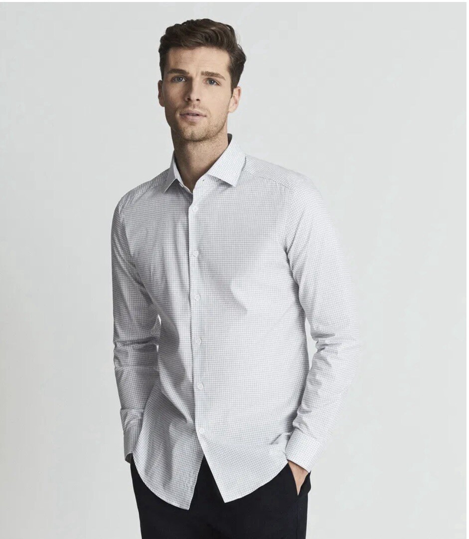 Reiss Canary Slim Fit Checked Shirt (Size L) - NEW image 5